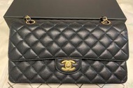 SECOND 二手貨品(平行進口)CHANEL 經典CF25cm  荔枝皮CC 0003NAE001