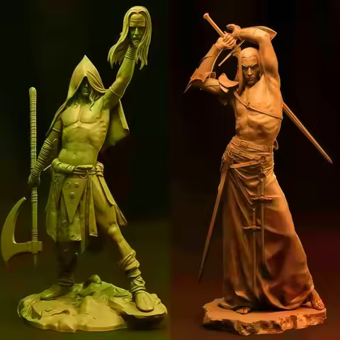 1/24 resin model GK, 2 warriors, unassembled and unpainted kit