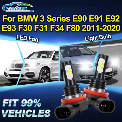 ROADSUN For BMW 3 Series E90 E91 E92 E93 F30 F31 F34 F80 2011 2012 2013 2014-2020 Canbus LED Fog Lig