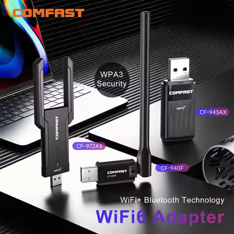 Comfast WiFi6 WiFi Adapter 5400/900/284Mbps USB Network Card AX5400/AX900 2.4G/5GHz 802.11AX WiFi Do