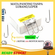 FTK FISHKING Fishing Hook Ringed High Carbon Steel Mata Kail Straight Tanpa Lubang/Eyeless Tauk Ikan