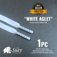 SUAY AGLET Metal Tip WHITE Color Shoelace End Aglets Hoodie Jacket Jumper Joger Boxer
