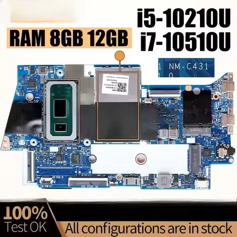 For LENOVO Yoga C740-14IML Notebook Mainboard Laptop NM-C431 i5-10210U i7-10510U 8GB 12GB RAM5B20S42