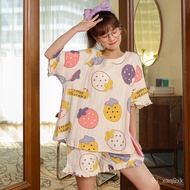 Fgpx Women's Sleepwear Set Cute Print Short Set Pajamas for Women Cotton Pajama Set Sweet Short