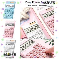 AMBER Scientific Calculator, Large Screen 8-Digit Mini Pocket Calculator, High Quality Dual Power Su