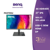 BenQ PD2706U｜MacReady Designer Monitor｜27-inch｜4K UHD USB C｜DisplayHDR 400 ｜90W Power Delivery