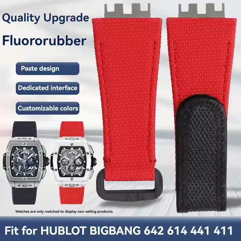 Quick Release Fluororubber Watchband For Hublot BIGBANG 614 642 441 411 Men Watch Bracelet Fluoro FK
