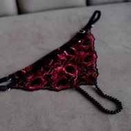 綴珠鏤空無襠丁字褲 | 女性性感情趣內著