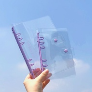 [TOS] Binder A6 Keuangan PVC Jelly Cover Case Album 6 Ring Warna Pink Purple (Lilac) Tosca zipper zi