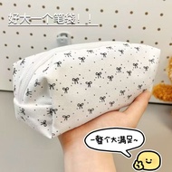 Black Bow Pencil Case College Student Chemical Bag Large-Capacity Stationery Storage Bag-Taipu Stati