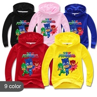 [In Stock] Adult Parent-child Hoodie PJ Ma sks Comfortable Girl Long-sleeved Pullover Top Coat Kid's Clothes Cartoon Cotton Blend Anime Hoodies Boys Girls Autumn Leisure