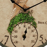 3D Relief Decorative Thermometer Timepiece Weather Resistant Waterproof Garden Timepiece for Patio