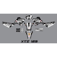 ☬XTZ125 DECALS BLACK & WHITE