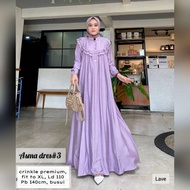 Vallina Outfit - Asma Maxy Gamis Muslim Wanita Dress Gaun Pesta Kondangan Crinkle Premium Terbaru