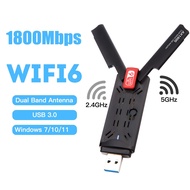 KEBETEME USB Adapter Dual Band AX1800 2.4G/5GHz Wireless Wi-Fi Dongle Network Card USB 3.0 WiFi6 Ada