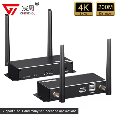 4K 200m Wireless HDMI KVM Extender HDMI USB KVM Wireless extender Audio Video Transmitter and Receiv
