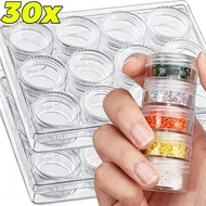Round Clear Jars - 3/7/10g Plastic Empty Box - Travel Cosmetic Sample Case - Nail Arts Jewelry Stora