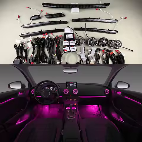 Car Door Decorative Lamp For Audi A3 S3 RS3 8V 8Y 2013-2020 64 Colours Interior Ambient Light LED Ai