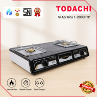 TODACHI Kompor Gas 2 Tungku T 2000 PTP Black Hemat Gas SNI Kuningan 73x39x11cm Hitam