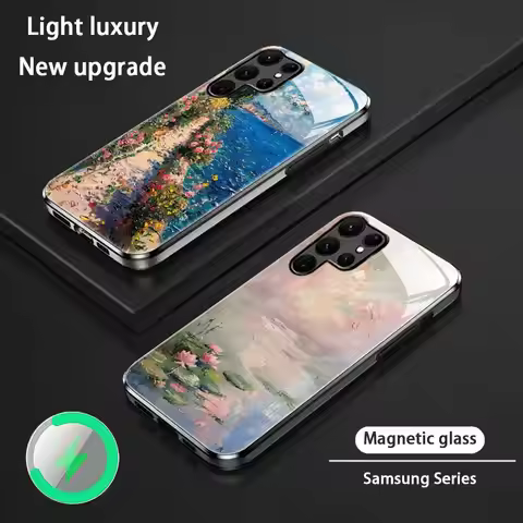 Popular Art Claude Monet Draw Phone Case For Samsung S25 S24 S23 S22 S21 S20 Plus Ultra Note20 Glass