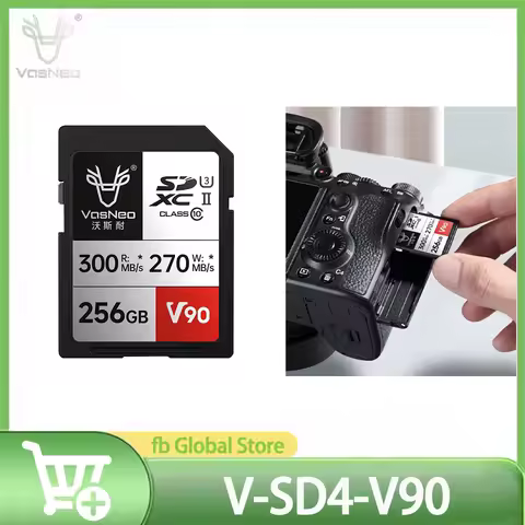 VasNeo SD4.0 V90 64GB 128GB 256GB High Performance Memory Card UHS-II U3 4K HD Fast Transmission Sto