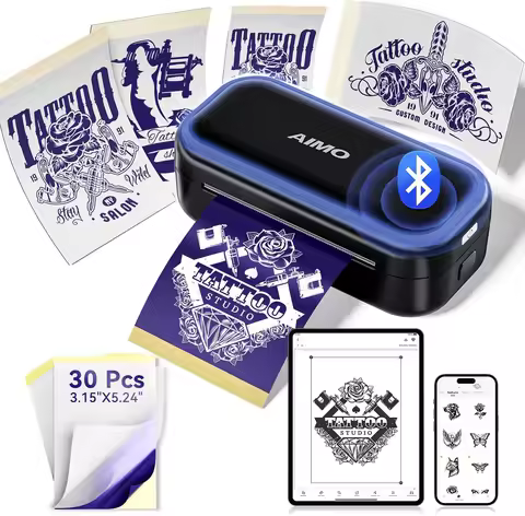 Tattoo Stencil Printer AIMO MR3 Mini Wireless Thermal Tattoo Printer Machine with 30pcs Tattoo Trans