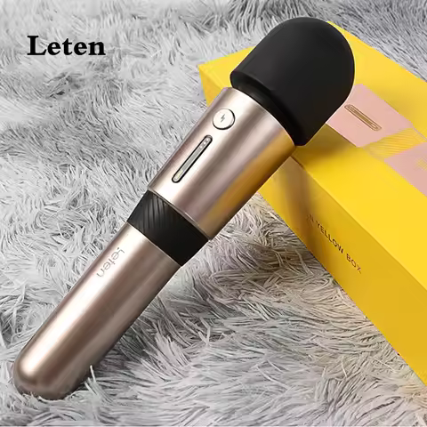 Leten Lightning AV Wand III Super Motor Intense Vibration Big Head Smart Heating Female Vibrator Erg