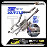 BRD SUPPER MUFFLE SET WITH DOWNPIPE bangmood racing brd downpipe brd exhaust suitable hilux dmax tri