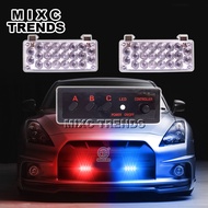 MIXC TRENDS 2X22 Flash LED Light Red Blue Police Beacon Light Emergency Warning Strobe Light for Car