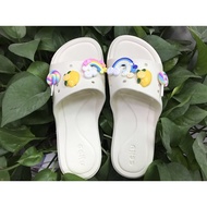 C ccilu Chi Green Slippers Flat Elegant Hole Off-White White White Slippers Bathroom Slippers Househ