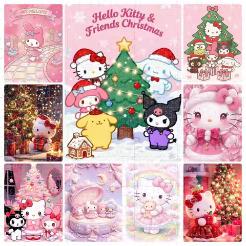 Jigsaw Puzzles 500/1000 Pieces Sanrio Christmas Characters Puzzles Decompression Toys for Adults Fam