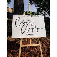 A1 Size rectangle square Acrylic Wedding Welcome Board Name with STAND | Acrylic Board segi empat