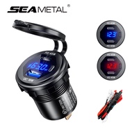 💖FREE Shipping+COD💖 SEAMETAL PD Car Charger USB Type C 12V 24V Quick Charger Auto Power Dual Ports Socket with LED Voltage Display Universal