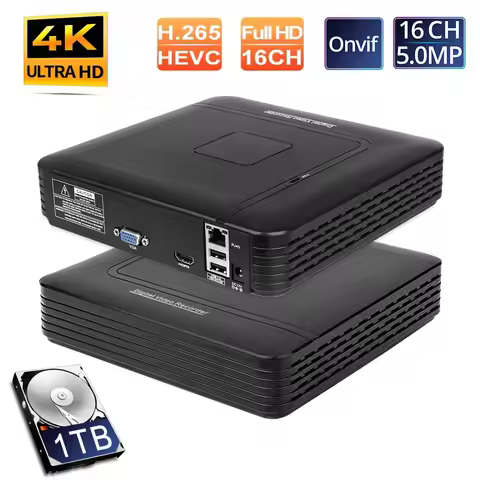 H.265+ Mini CCTV NVR 16CH Full HD 8MP 4K/5M/4M/3M/1080P POE Recorder Motion Detect P2P For IP Camera