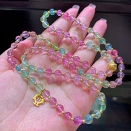 頂尖夢幻馬卡龍玻璃體冰淇淋彩虹碧璽設計款多圈 純淨油潤