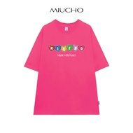 Local brand unisex t-shirt with loose form ATD593 Miucho round neck with artwork printed