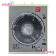 AHTY ​​Adjustable Time Relay​​, ​​ST3PA-A Powered on Defer Controller 220V​​ ​​8 Terminals Time Swit
