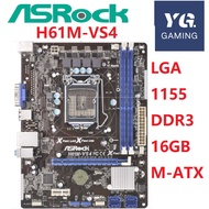 Used, 100%  ASRock H61M-VS4 H61 H61M LGA 1155 DDR3 RAM 16G Integrated graphics Motherboard