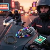 Y20 MAX Bluetooth 5.3 Helmet Intercom with RGB Lights, 1000mAh Battery, Waterproof Build