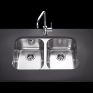 MEX รุ่น BL33X2B อ่างล้างจาน 2 หลุม ขนาด 75 x 47 สเตนเลส สตีล AISI 304