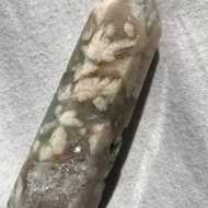 天然水晶 櫻花瑪瑙柱 羽毛花型 球狀晶體水晶洞 櫻花瑪瑙 擺設