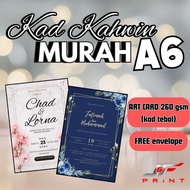Kad Kahwin A6 2 sided Digital Colour Printing Art Card 260 gsm
