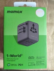 全新 Momax 1-World² 70W 5-Port 雙 AC 旅行轉接頭