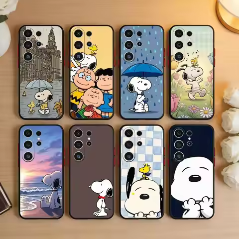 O-l Snoopy Phone Case For Samsung S26,S25,S24,S23,S22,S21,S20,S30,Ultra,Plus,Fe,Note,5G Black Cover