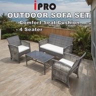 IPRO Outdoor Rattan Sofa Garden Outdoor Table and Chair Set  Balcony Sofa Rotan Set Meja Kerusi Outd