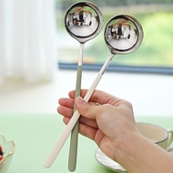 304 Stainless Steel Soup Spoon Household Long Handle Spoon Large Dessert Spoon Round Deepening Korea
