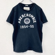 古著 Abercrombie & Fitch 短袖圓領印花T卹，復古設計，黑色，XL碼