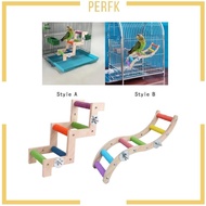 [Perfk] Bird Cage Ladder Bird Perches for Cage Cage Accessories Wood Parrot Climbing Ladder for Smal