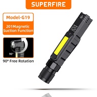 SUPERFIRE G19 USB Rechargeable LED Work Ultra Bright Waterproof Light