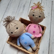Hand crochet Baby Doll Doll Boy Doll Girl Stuffed toys Plush toys Knit Gift